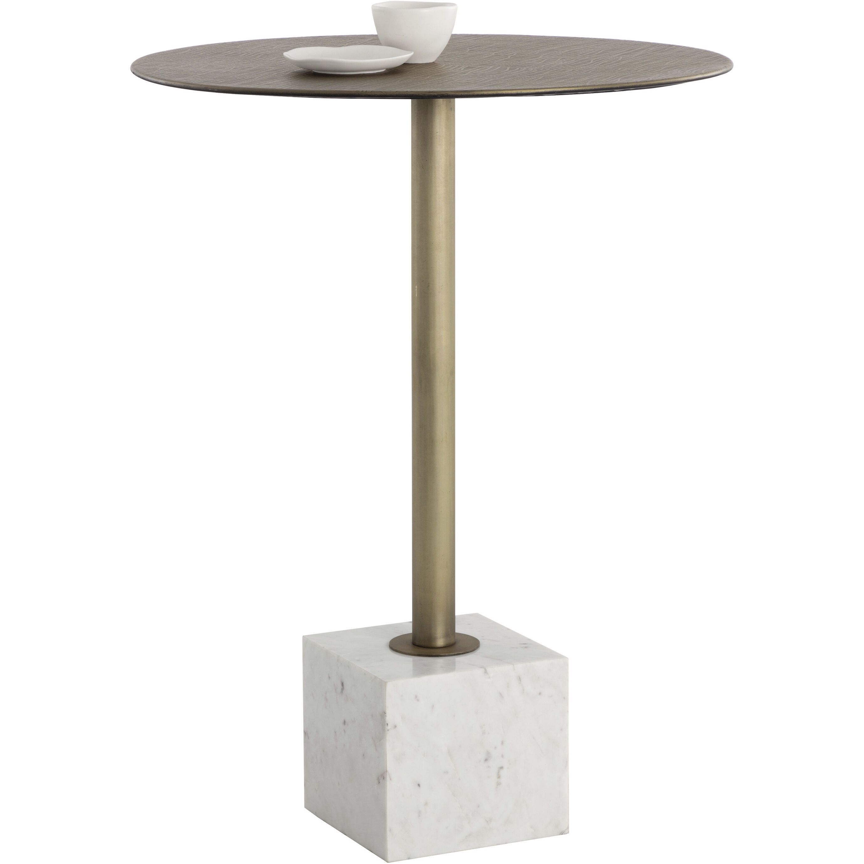 Kata White Marble Bar Table
